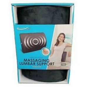 Health Touch Memory Foam Massaging Lumbar Support Back Vibration Black New NIB